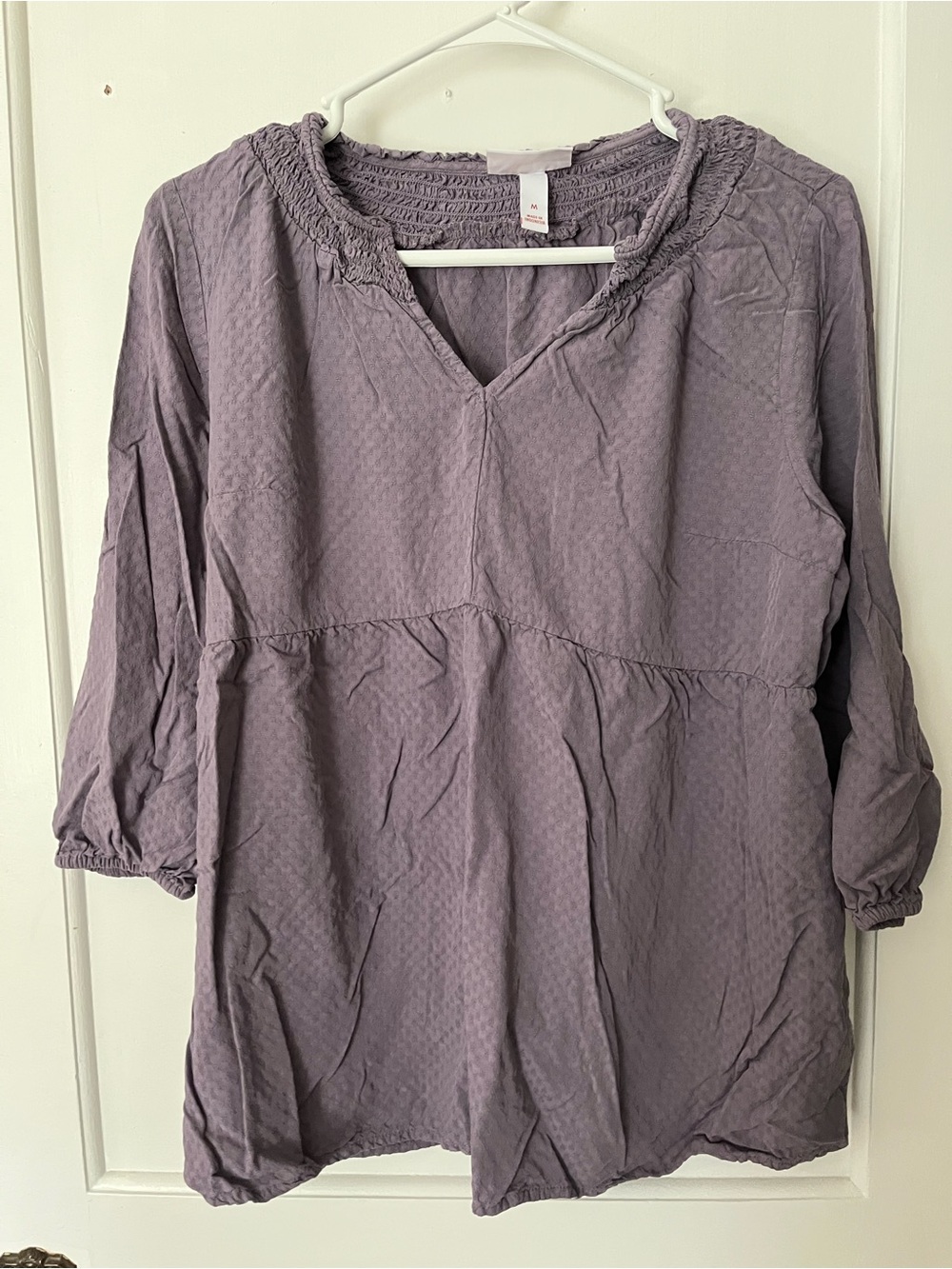Isabel Maternity by Ingrid & Isabel Lilac Smocked V-Neck Maternity Blouse